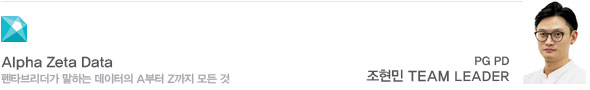 Alpha Zeta Data 펜타브리더가 말하는 데이터의 A부터 Z까지 모든 것 PG PD 조현민 TEAM LEADER