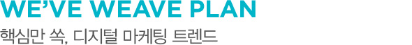 WE’VE WEAVE PLAN 핵심만 쏙, 디지털 마케팅 트렌드